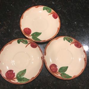 Set of 3 vintage Franciscan Apple Saucers